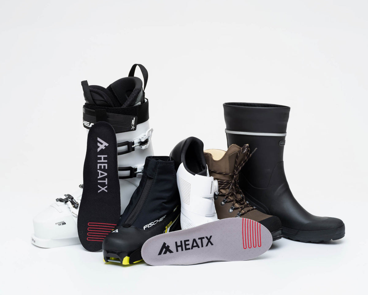 Värmesulor från HeatX i pjäxor, vinterkängor och gummistövlar