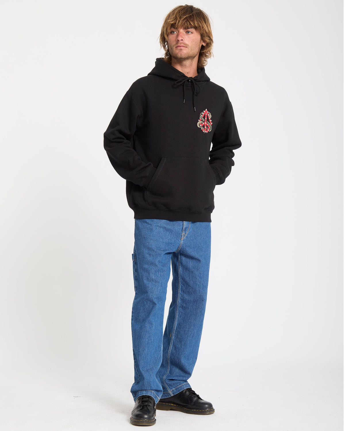 Volcom Watanite Pullover huvtröja svart, produkten från en annan vinkel 1