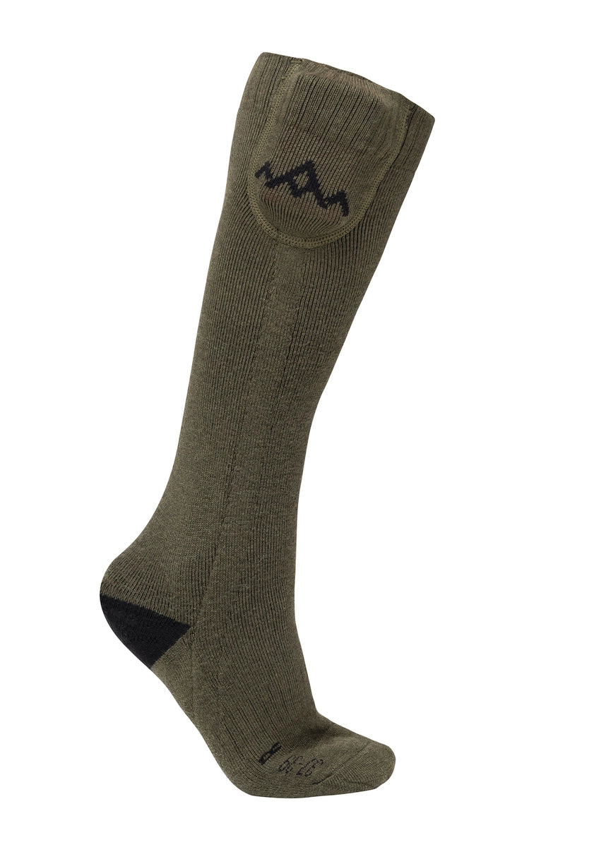 HeatX Heated Everyday Socks w/batt. V2 värmestrumpor olivgrön, produktbild