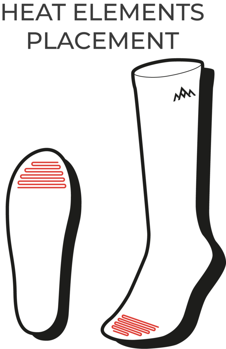HeatX Heated Technical Socks värmestrumpor sand/svart, detaljbild