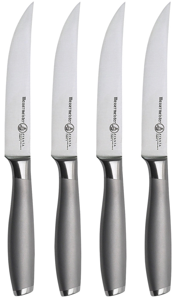Messermeister Avanta Stainless 4-piece Fine Edge Steak Knife knivset, produkten från en annan vinkel