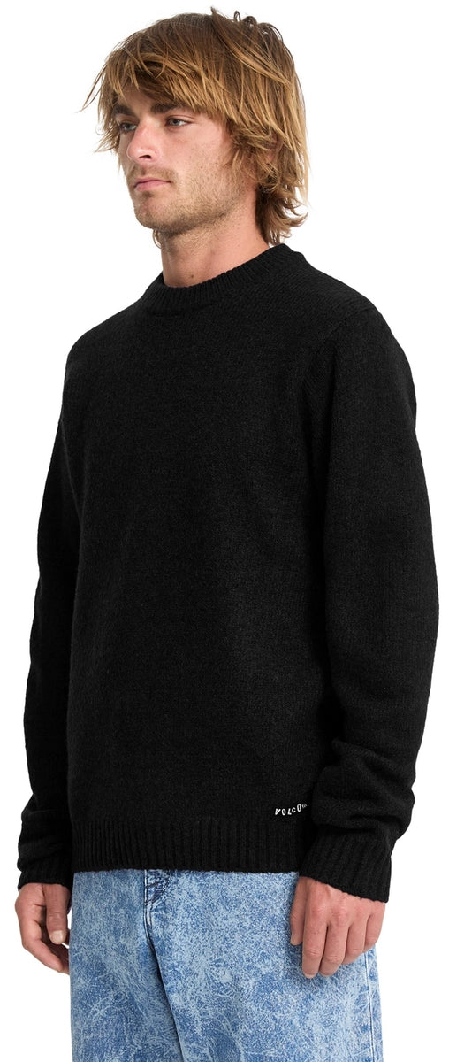 Volcom Edmonder II Sweater stickad tröja svart, produkten från en annan vinkel 1