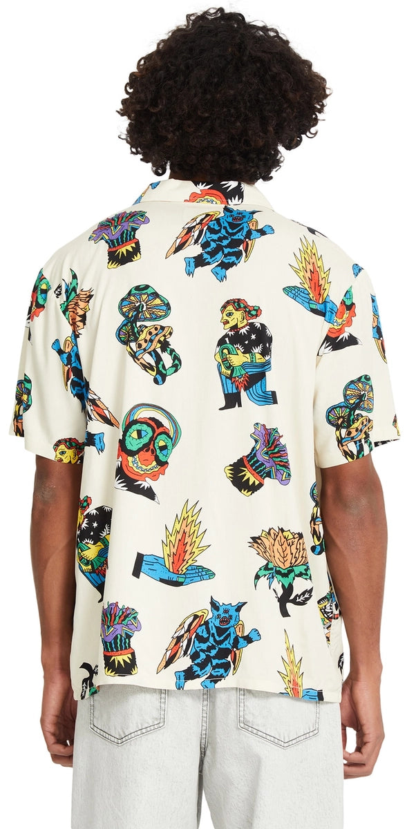 Volcom FA Bob Mollema SS skjorta ljusbeige, produkten från en annan vinkel 1