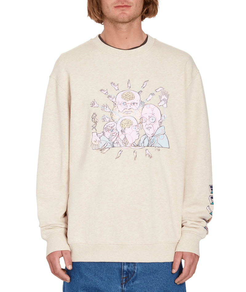 Volcom FA Ed Merlin Murray Crew tröja ljusgrå, produktbild