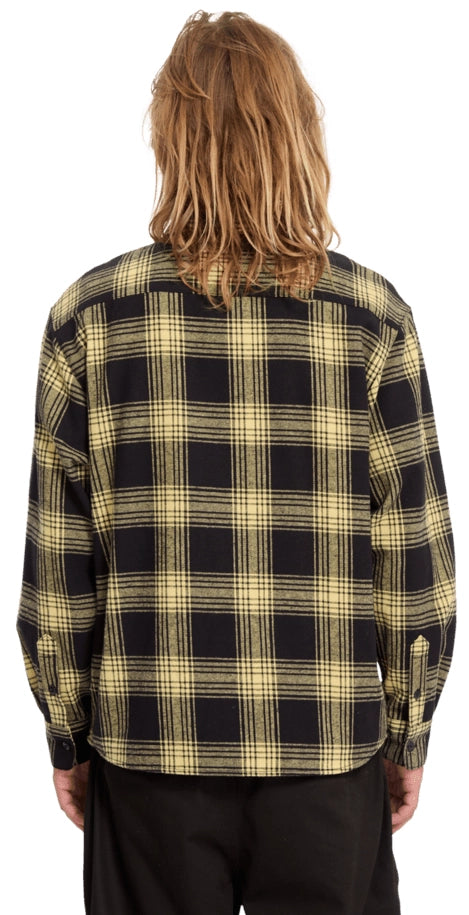 Volcom FA Ozzy Plaid LS flanellskjorta senapsgul, produkten från en annan vinkel 2