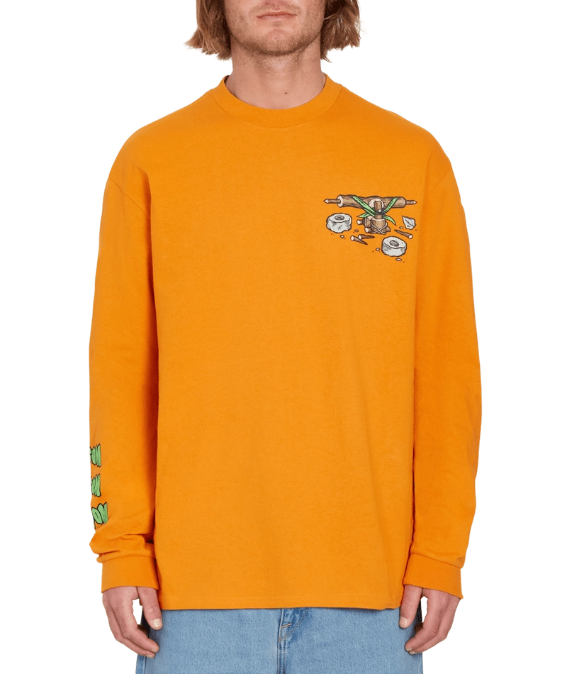 Volcom FA Todd Bratrud LS Tee långärmad tröja saffransgul, produktbild