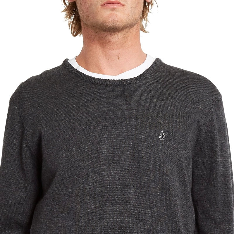 Volcom Uperstand Sweater stickad tröja svart, produkten från en annan vinkel 2