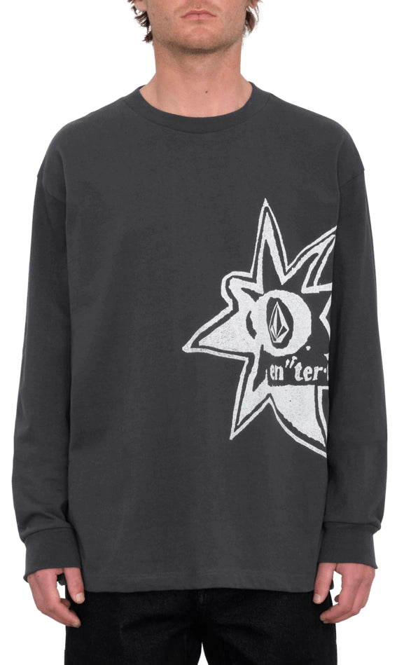 Volcom V Ent Stone Burst LS Tee långärmad tröja mörkgrå, produktbild