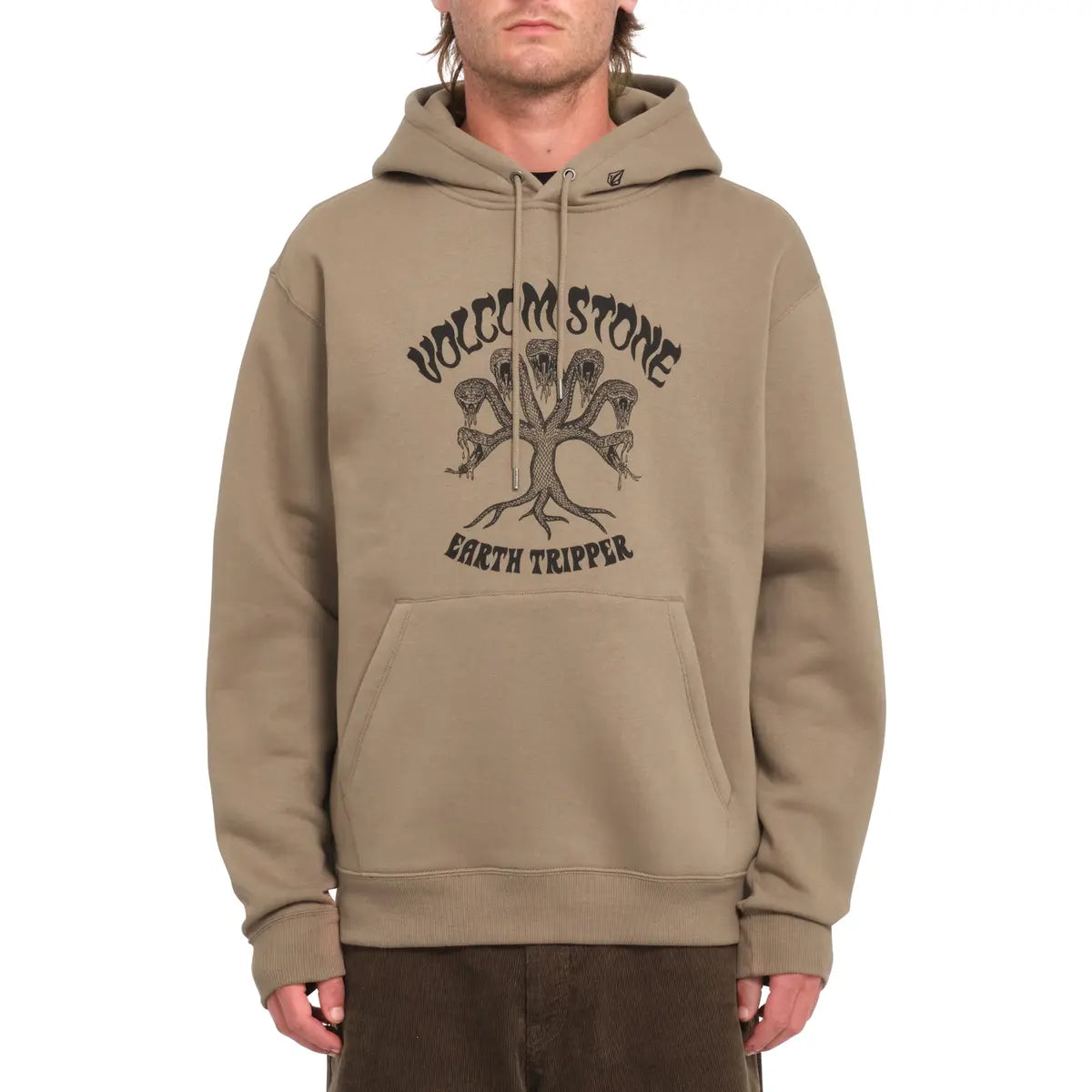 Volcom Watanite Pullover huvtröja teakbrun, produkten från en annan vinkel