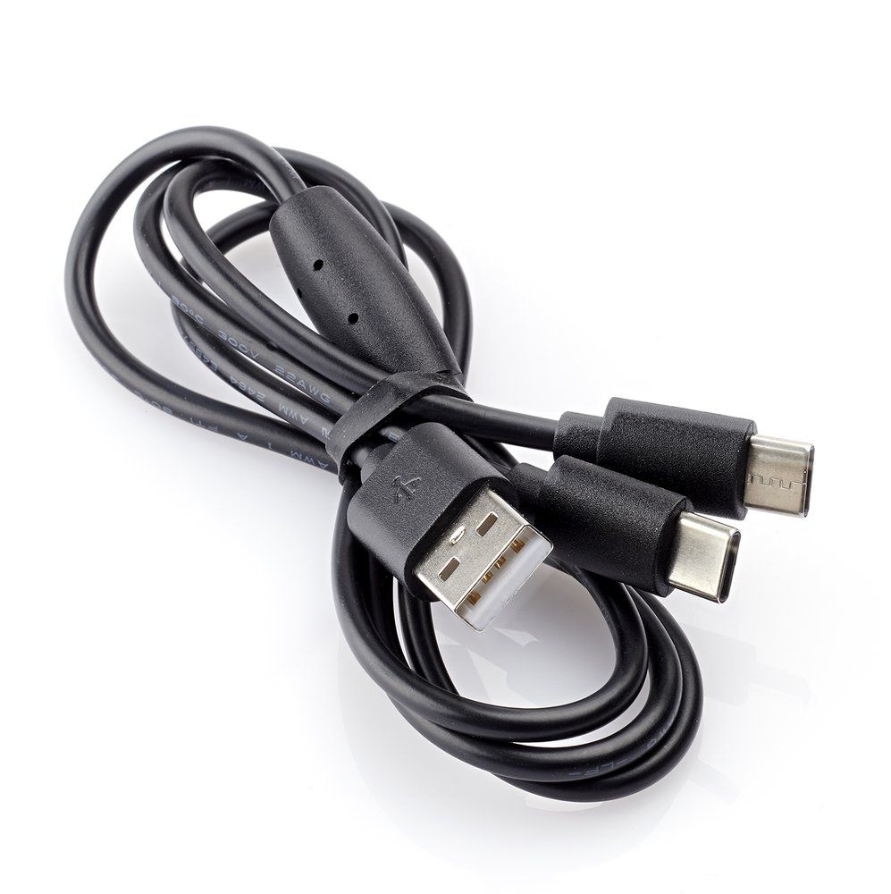 Therm-ic USB-C Charging Cable laddare svart, produkten från en annan vinkel